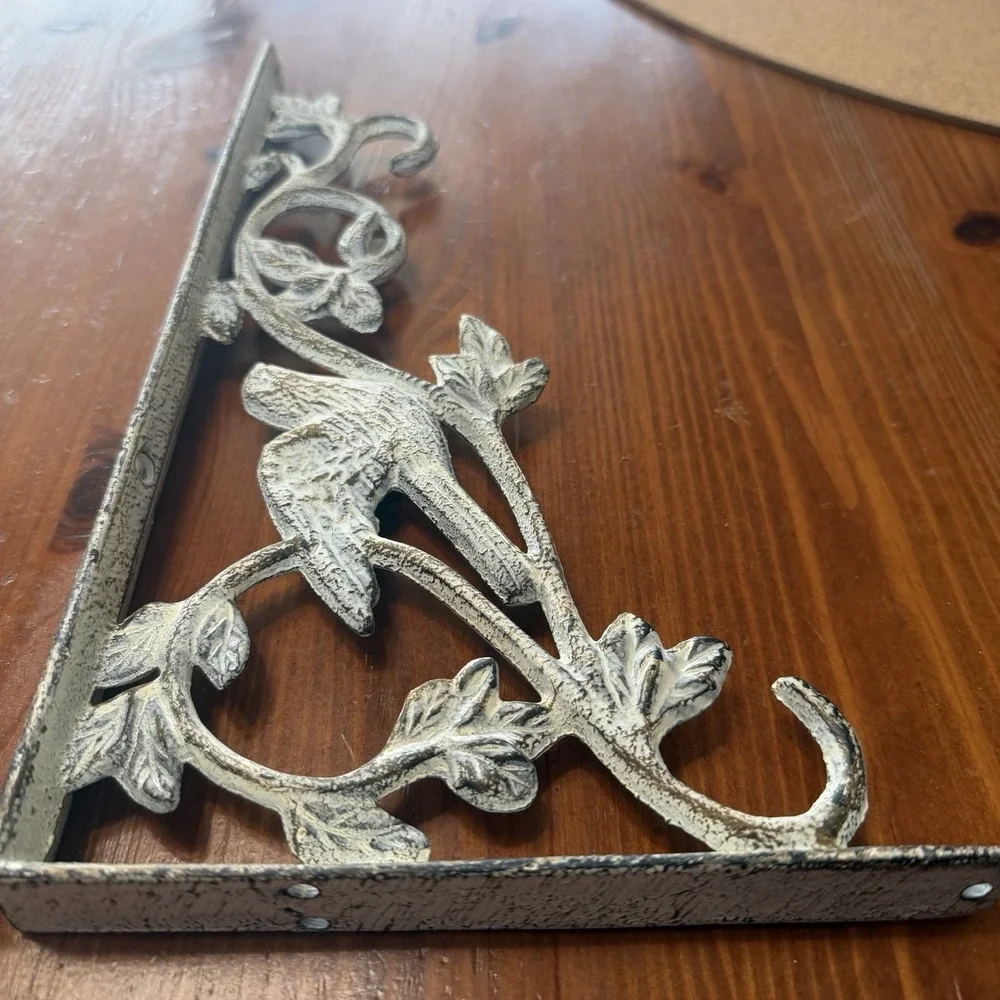 Metal Shelf Brackets Corbels Birds Off White Architectural Cottage Rustic READ